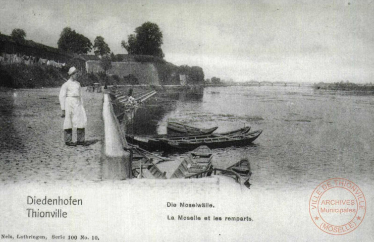 Diedenhofen - Die moselwälle / Thionville - La Moselle et les Remparts - Thionville en 1902