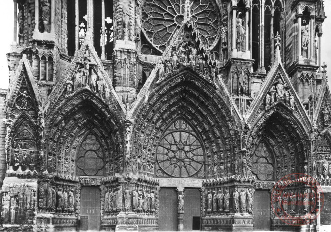 Reims (Marne) - La Cathédrale Notre-Dame (XIIIe s.) - Portails de la Façade Occidentale