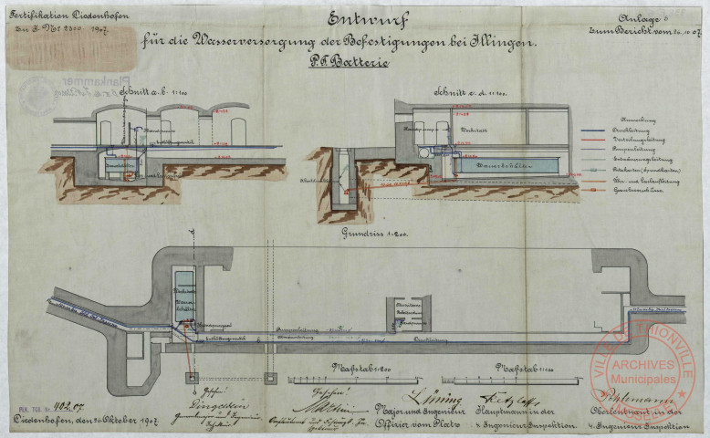 ENTWURF FÜR DIE WASSERVERSORGUNG DER BEFESTIGUNGEN BEI ILLINGEN