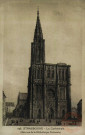 Strasbourg - La cathédrale (gravure de la Bibliothèque Nationale)