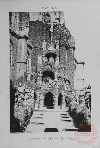 Album contenant 15 planches photographiques de Anvers, réalisées par DERO Frères - Planche n°14 : Calvaire de l'Eglise Saint-Paul