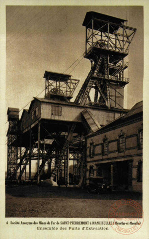 Société Anonyme des Mines de Fer de Saint-Pierremont à Mancieules (Meurthe-et-Moselle).- Ensemble des Puits d'Extraction.