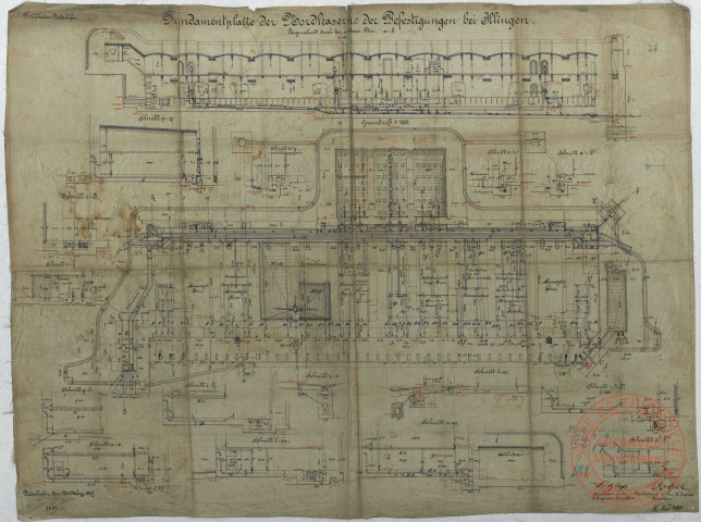 FUNDAMENTPLATTE DER NORDKASERNE DER BEFESTIGUNGEN BEI ILLINGEN.