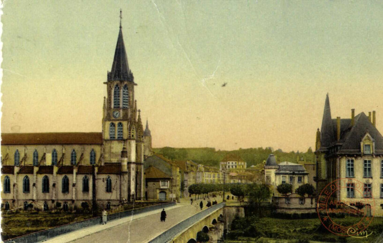 Baccarat - Le Pont - L'Eglise et L'Hôtel de Ville