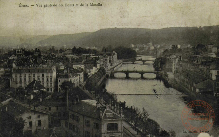 Epinal : Vue général des Ponts et de la Moselle