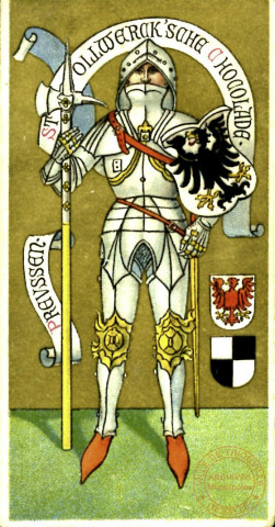 Chevalier prussien et les armoiries Prusse (l'aigle noir)