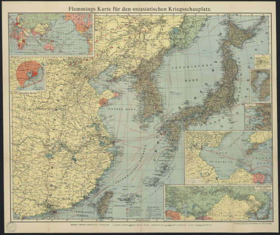 FLEMMINGS KARTE FÜR DEN OSTASIATISCHEN KRIEGSSCHAUPLATZ 