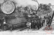 Cartes d'Autrefois (1890-1920) - Evénements et curiosités - Grève des Cheminots (1910) - Locomotive dételée par les grévistes et placée en travers d'un aiguillage