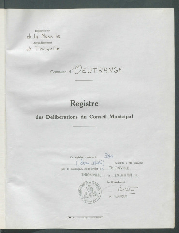 Registre de délibérations (1955-1966)
