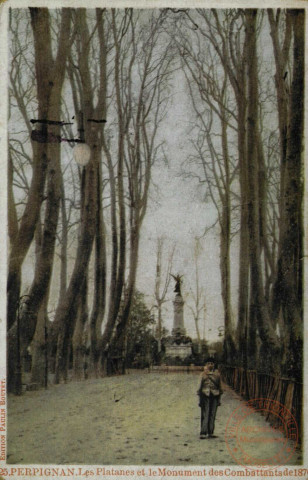 PERPIGNAN. Les Platanes et le Monument des Combattants de 1870