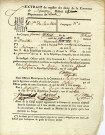 Extrait du registre des décès de la commune de Besançon, concernant le citoyen François Tiburet du 6e bataillon du Bas-Rhin, papier, manuscrit, encre, 12 floréal an 2 (1er mai 1794).
