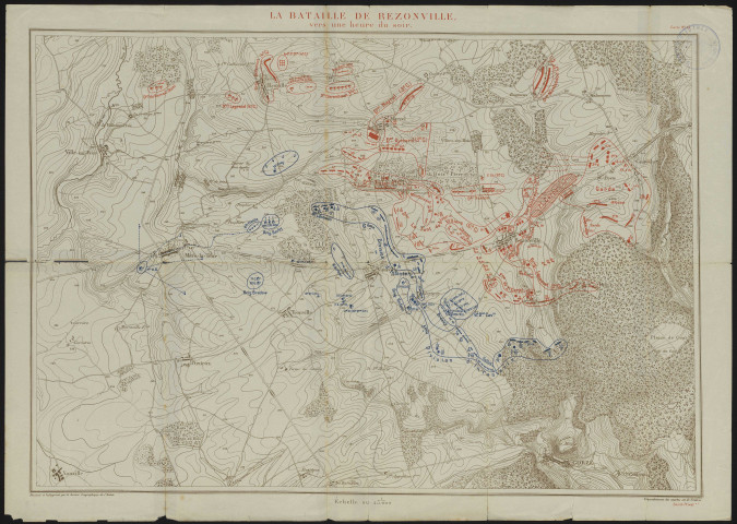 LA BATAILLE DE REZONVILLE vers une heure du soir. Carte N°43