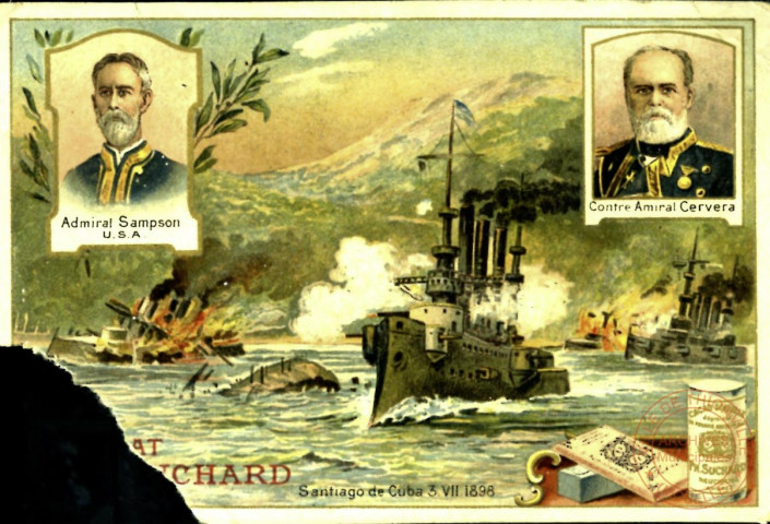 Amiral William Sampson et Pascual Cervera, et la bataille de Santiago de Cuba, Guerre hispano-américaine, 3 juillet 1898