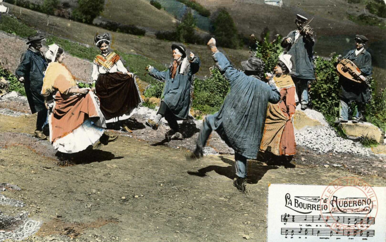 Types d'Auvergne. La Bourrée.