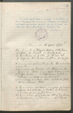 Registre de délibérations (16 mars 1930 - 20 novembre 1948)