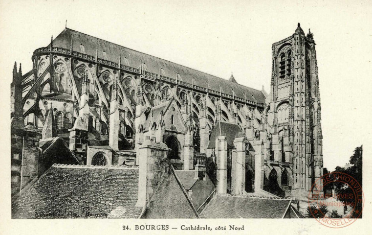 Bourges. Cathédrale, côté Nord.