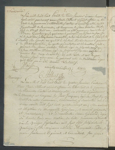 État civil : registre de naissances, mariages, décès (1808)