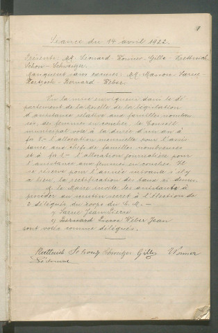 Registre de délibérations (1922-1932)