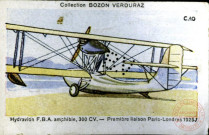 Hydravion F.B.A. amphibie, 300 CV. - Première liaison Paris-Londres 1925.