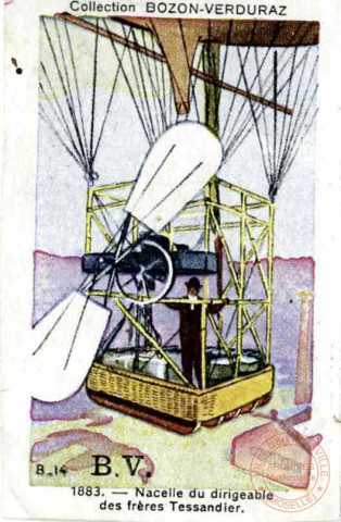 1883.- Nacelle du dirigeable des frères Tessandier