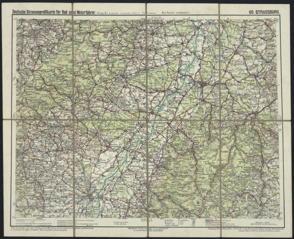 DEUTSCHE STRASSENPROFILKARTE FÜR RAD-UND MOTORFAHRER. 65 STRASSBURG 