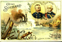 Le commodore George Dewey et l'Amiral Patricio Montojo, bataille de la baie de Manille, guerre hispano-américaine, 1er mai 1898