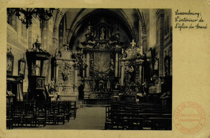 Luxembourg de l'Intérieur de l'Eglise du Grund.