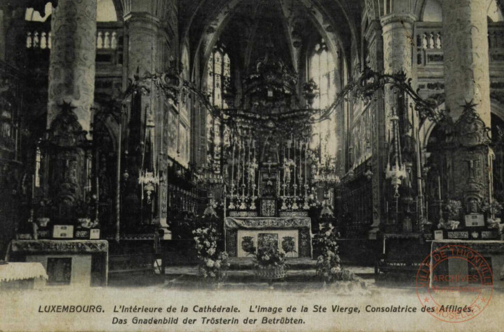 Luxembourg. L'Intérieur de la Cathédrale. L'Image de la St Vierge,Consolatrice des Affligés.