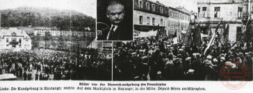 Manifestations à Knutange et Hayange avec la participation de Monsieur Beron, juin 1936.