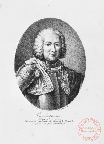 Cormontaigne, maréchal de camp, directeur des fortifications des places de la Moselle, et ingénieur en 1713, mort le 20 octobre 1752