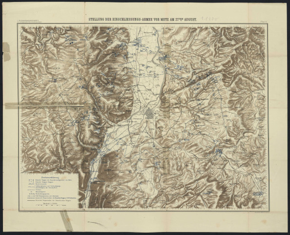 STELLUNG DER EINSCHLIESSUNGS-ARMEE VOR METZ AM 27ten AUGUST