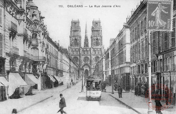 Cartes d'Autrefois (1890-1920) - Villes de province - Orléans (Loiret) - La rue Jeanne d'Arc