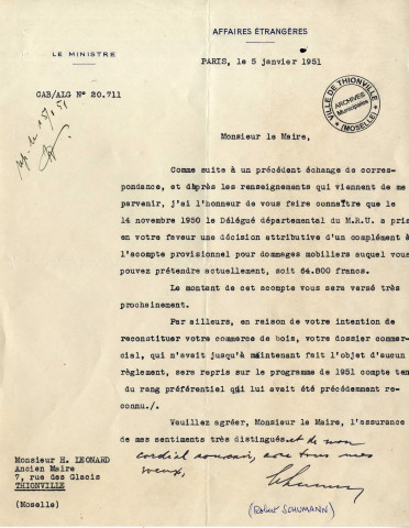 Correspondances de Robert Schumann (1948-1951)