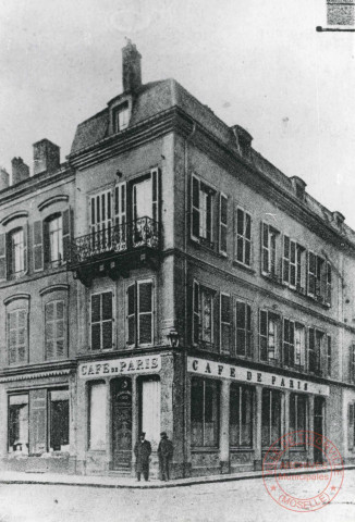 Le Café de Paris, M. Domange, à l'angle de la rue Neuve et de la rue de Paris en 1908.