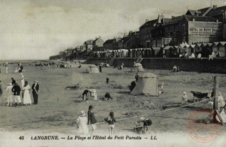 LANGRUNE - La Plage et l'Hôtel du Petit Paradis