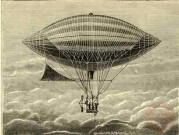 L'aérostat à hélice électrique de MM. Tissandier frères / La nacelle de l'aérostat électrique de MM. Tissandier frères, vue du côté du propulseur à l'arrière