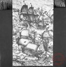 Marine Royale à l'entrée de la rade de Brest - Bataille navale - Lithogravure de 1680
