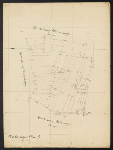 Volkringen, Flur 5 Massstab 1:1000.