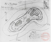 [Reproduction du plan du fort de Guentrange en 1907. Batteries, casernes, abri, observatoire, galeries...]