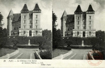 Pau.-Le Château et la Statue de Gaston Phébus.