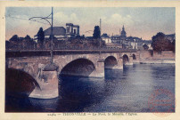 Thionville - Le Pont des Alliés, la Moselle, l'église Saint-Maximin, le Beffroi.