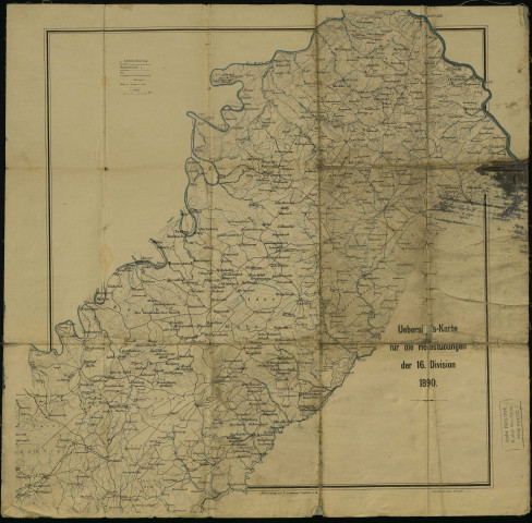 UEBERSICHTS-KARTE FÜR DIE HERBSTÜBUNGEN DER 16. DIVISION 1890