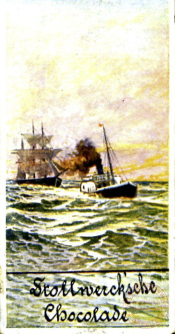 Bateau à vapeur et voilier