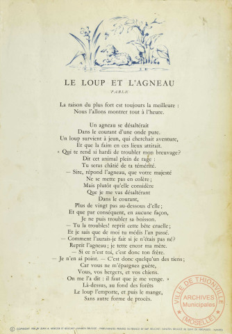 Le loup et l'agneau - fable de La Fontaine - compagnie générale transatlantique - french line