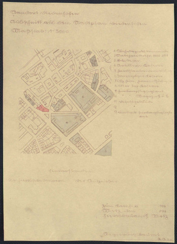 « STANDORT DIEDENHOFEN. AUSCHNITT AUS DEM STATDPLAN DIEDENHOFEN.».- Légende.