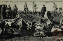 Guerre 1914-1917. Le Zeppelin L - 44 abattu en flammes par la D.C.A. N° 174 aux environs de Chenevières, près de St-Clément, : arrondissement de Lunéville (M.et- M.) à 6h45 du matin