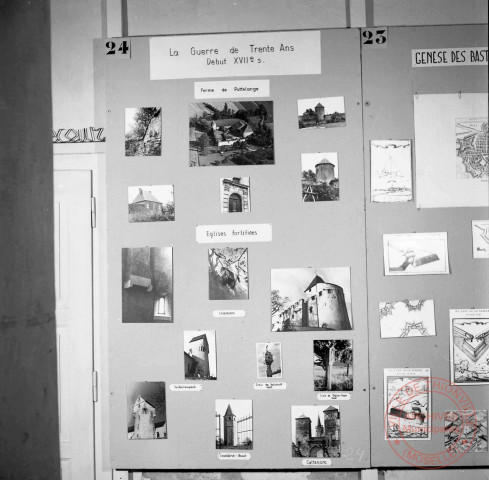 Exposition sur les fortifications à Thionville en 1970 par Georges Martig - Panneau sur la guerre de trente ansdébut XVIIe