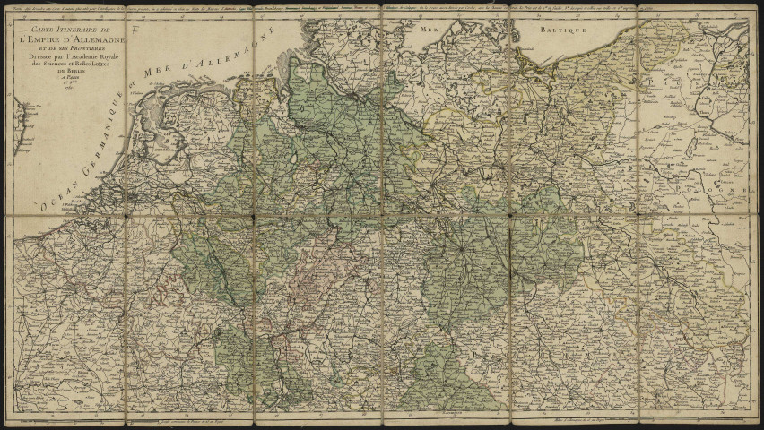 CARTE ITINERAIRE DE L'EMPIRE D'ALLEMAGNE ET DE SES ALLIES