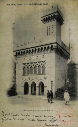 Exposition Universelle 1900 - La République de Saint-Marin