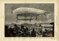 Le ballon dirigeable du capitaine Renard pendant l'expérience du 9 août. - Retour de l'aérostat à l'établissement de Chalais, son point de départ